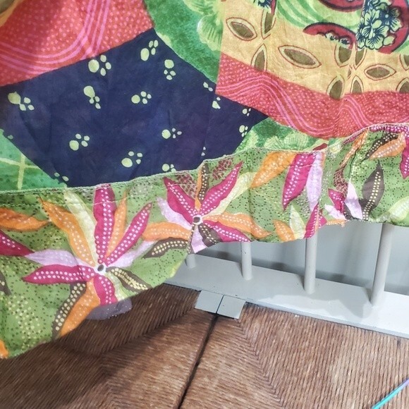 Jane Ashley midi Patchwork made in India cotton dress size small - Picture 4 of 5